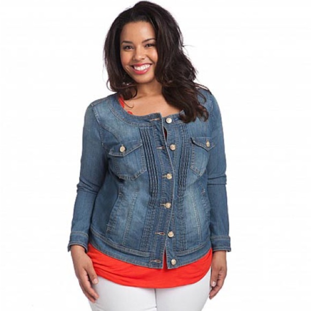 NEW Baby Phat rhinestone button PLUS SIZE denim Jacket 1X